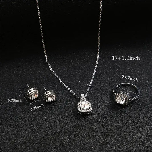 Korean Fashion Square Earrings Ring Gift Qoddess