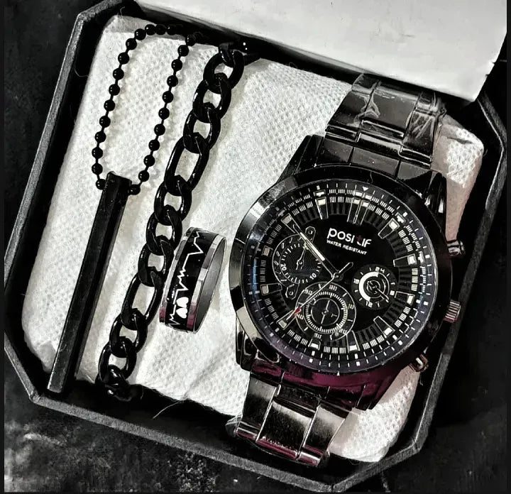Pack Of 4 /Only Watch Top Fashion Men's Business Watch Deal -
