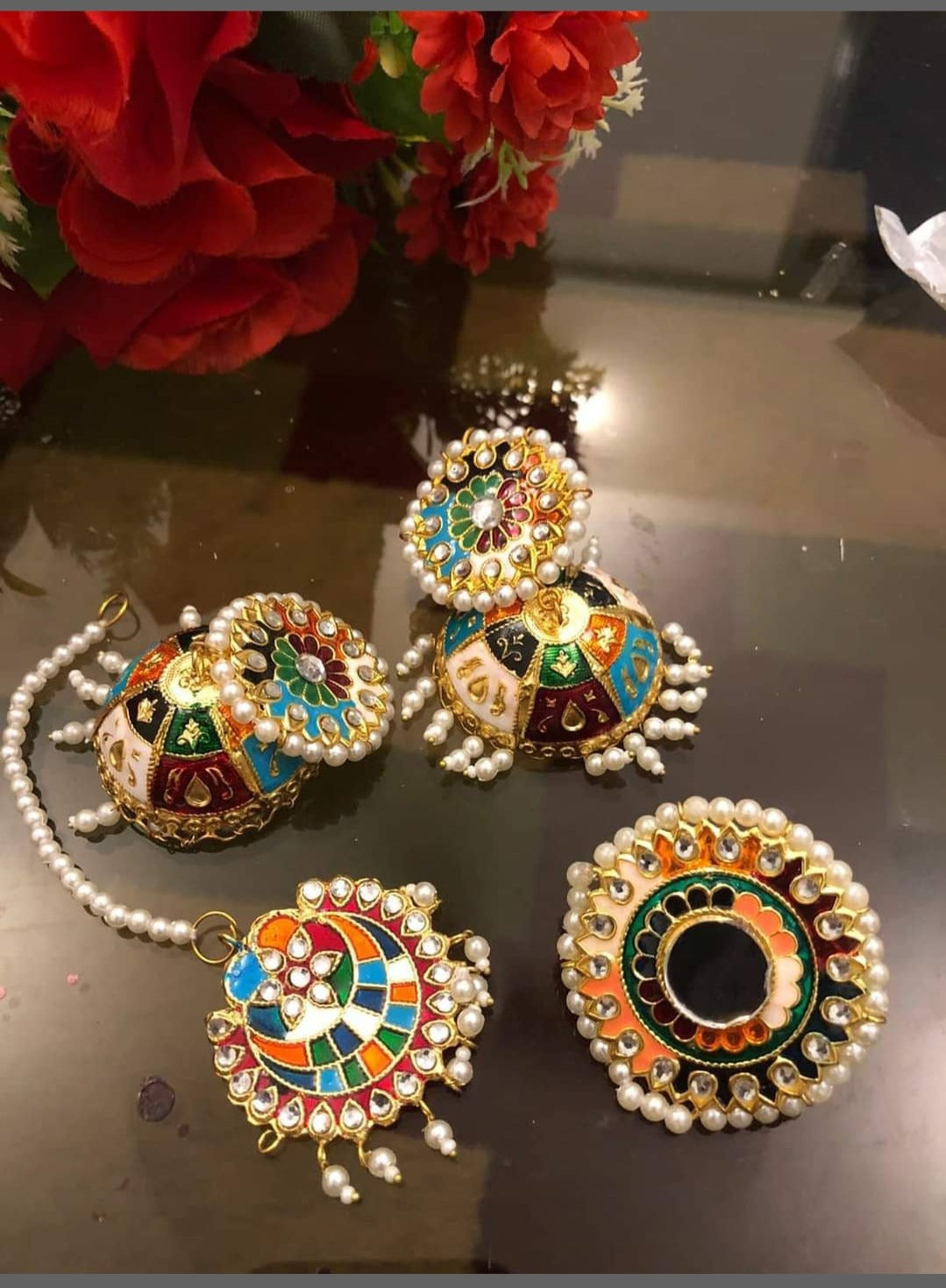 Jewellery Bridal Tika Jhumki  Artificial Hand