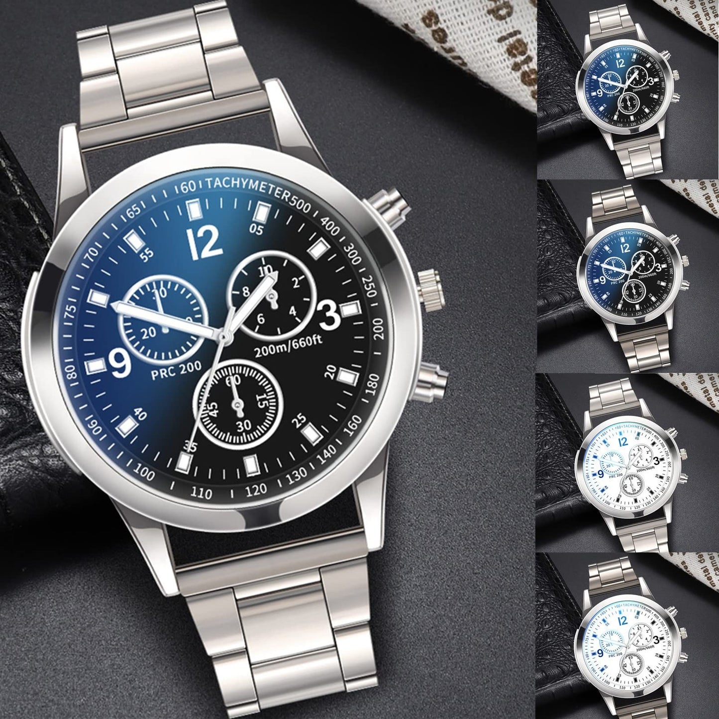 Pack Of 4 /Only Watch Top Fashion Men's Business Watch Deal -