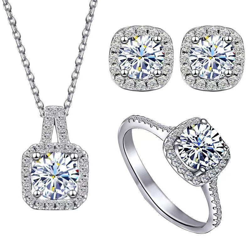Korean Fashion Square Earrings Ring Gift Qoddess