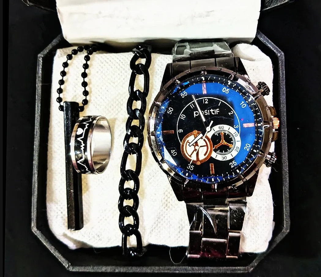 Pack Of 4 /Only Watch Top Fashion Men's Business Watch Deal -