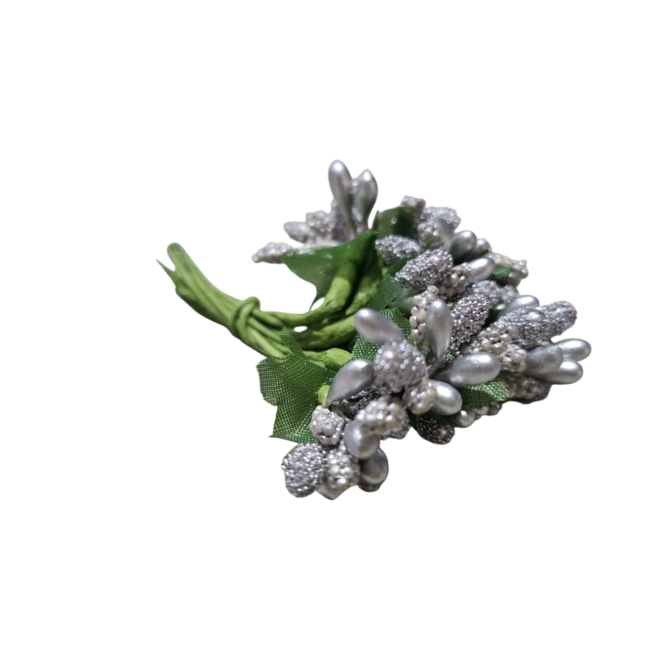 12 Pcs Mini Artificial Stamen Bud Bouquet Leaf flowers