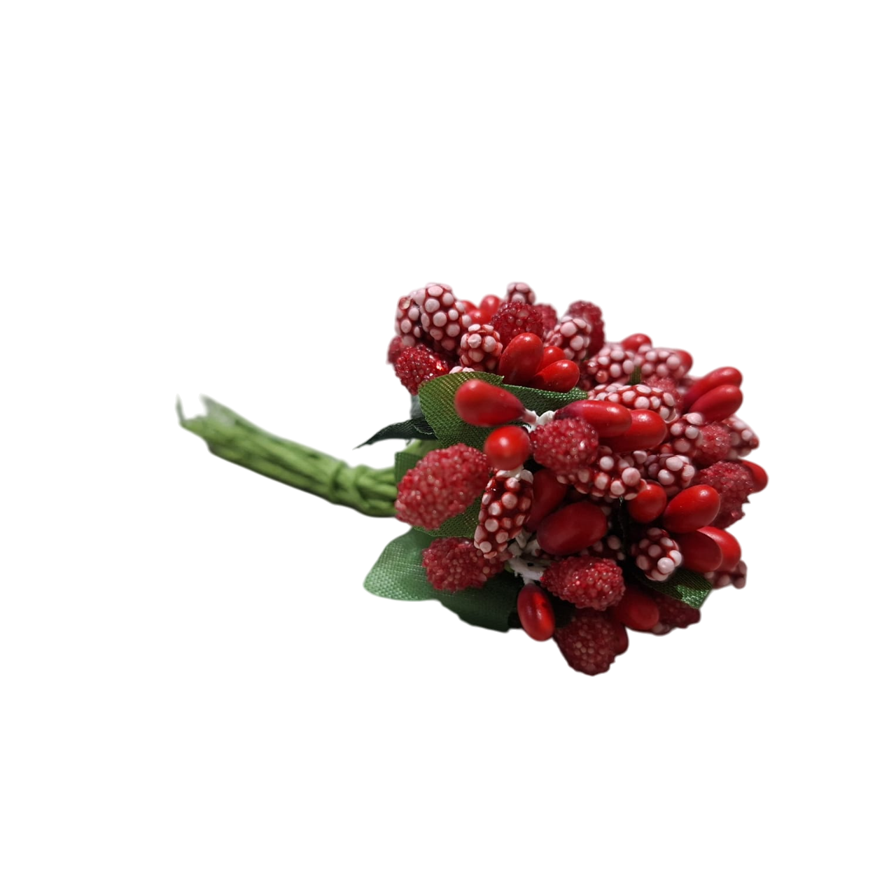 12 Pcs Mini Artificial Stamen Bud Bouquet Leaf flowers