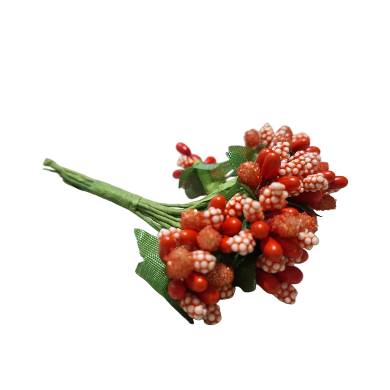 12 Pcs Mini Artificial Stamen Bud Bouquet Leaf flowers